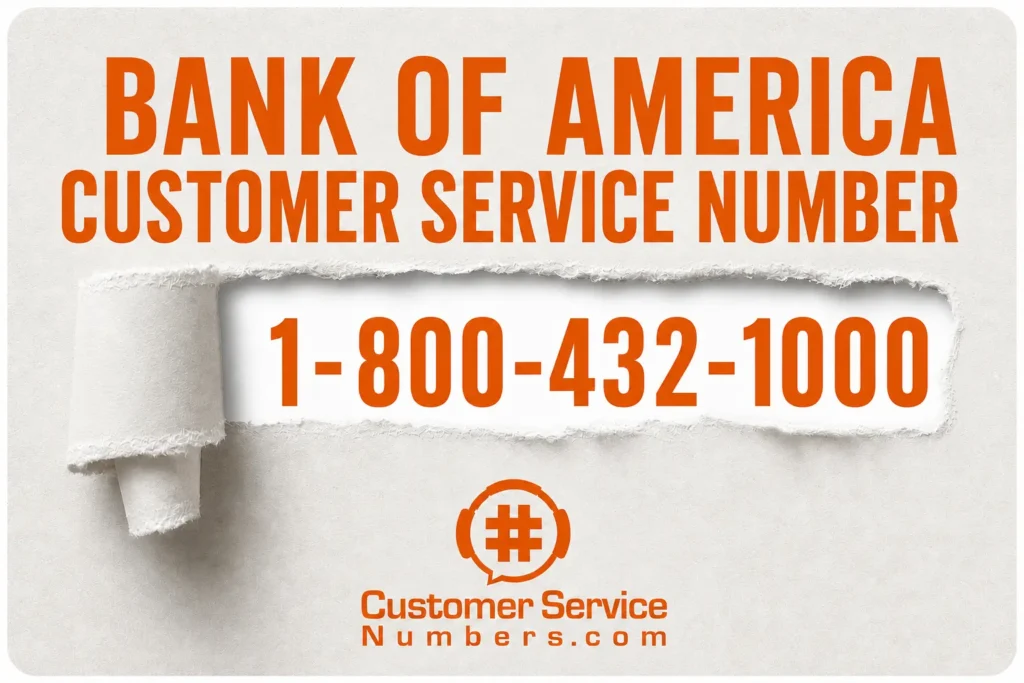 Bank of America customer service number 1-800-432-1000