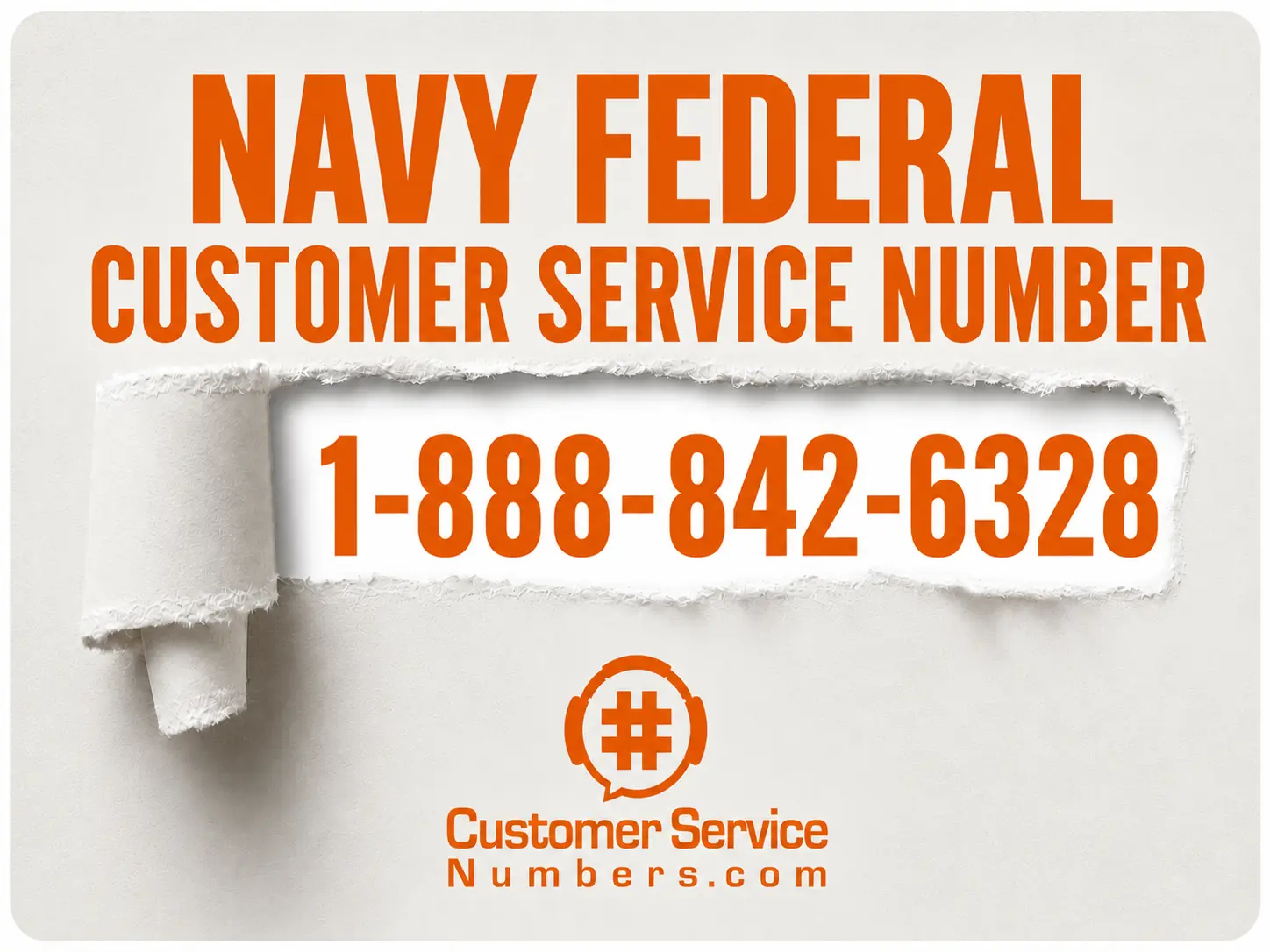Navy Federal customer service number 1-888-842-6328 on a CSN contact graphic.