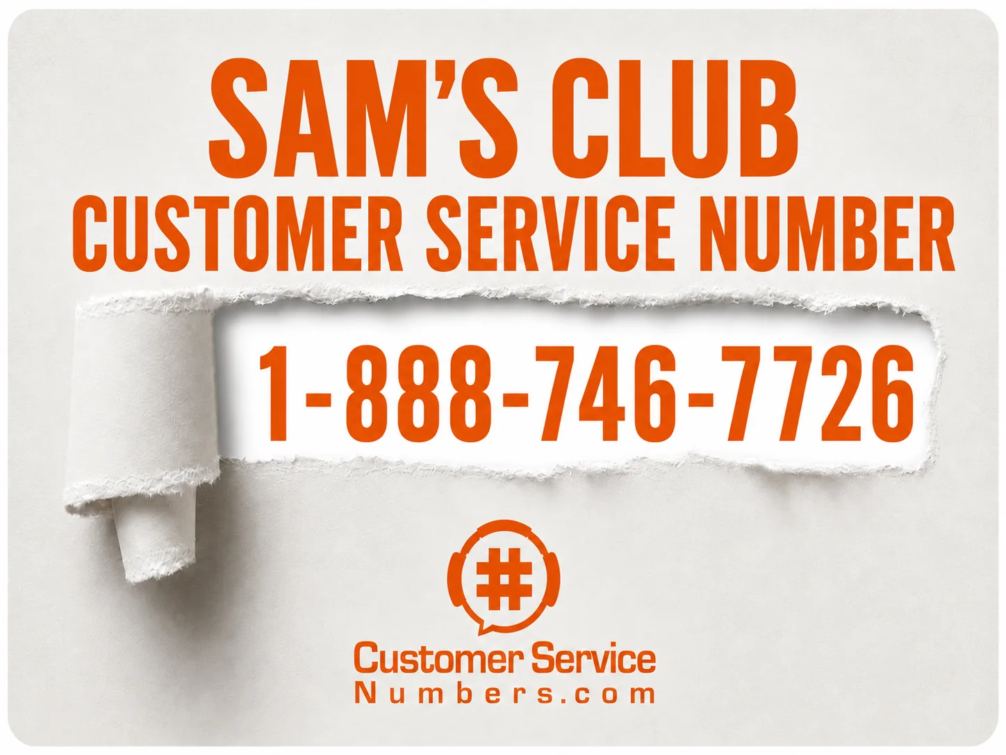 Sam’s Club customer service number 1-888-746-7726 on a CSN phone card.