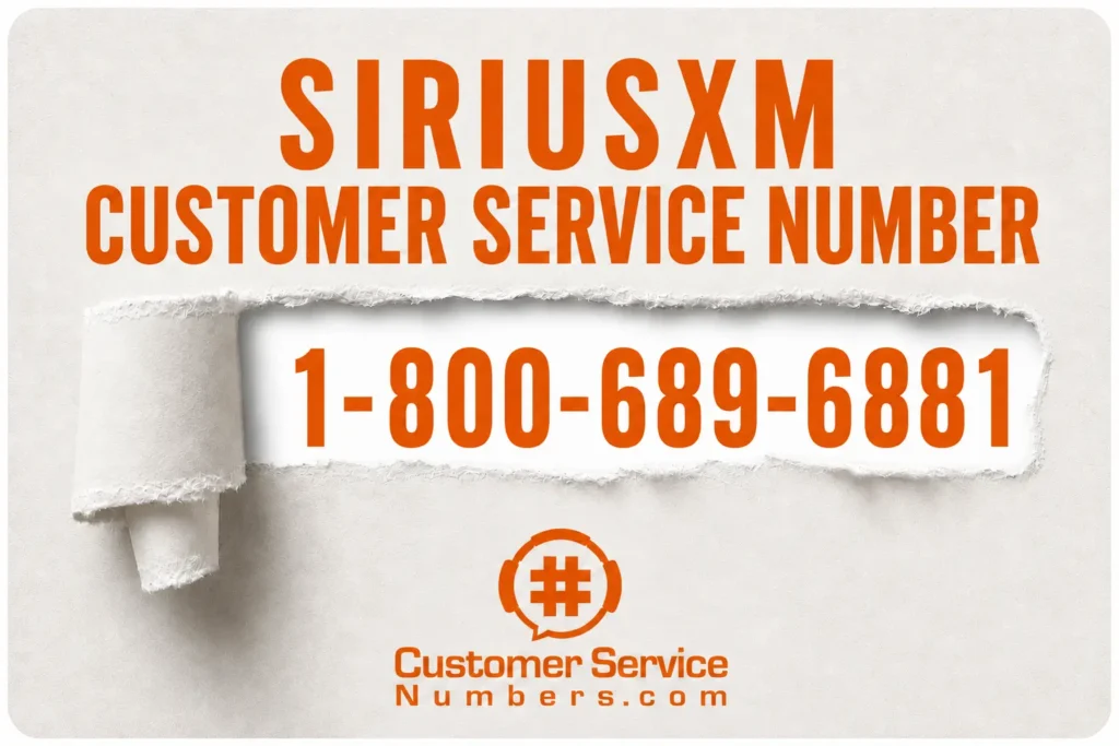 SiriusXM customer service number 1-800-689-6881