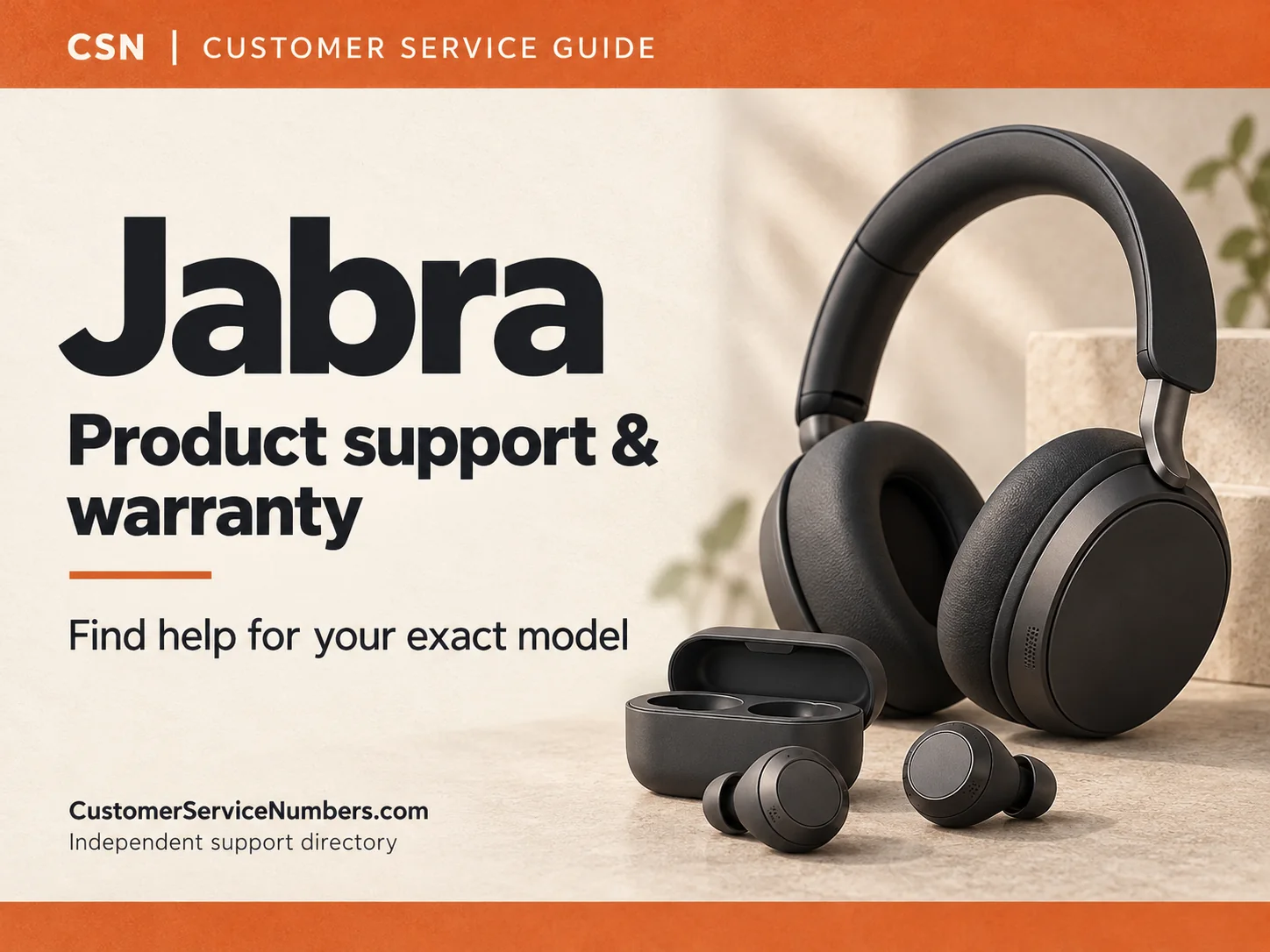 Jabra product support and warranty guide from CustomerServiceNumbers.com.