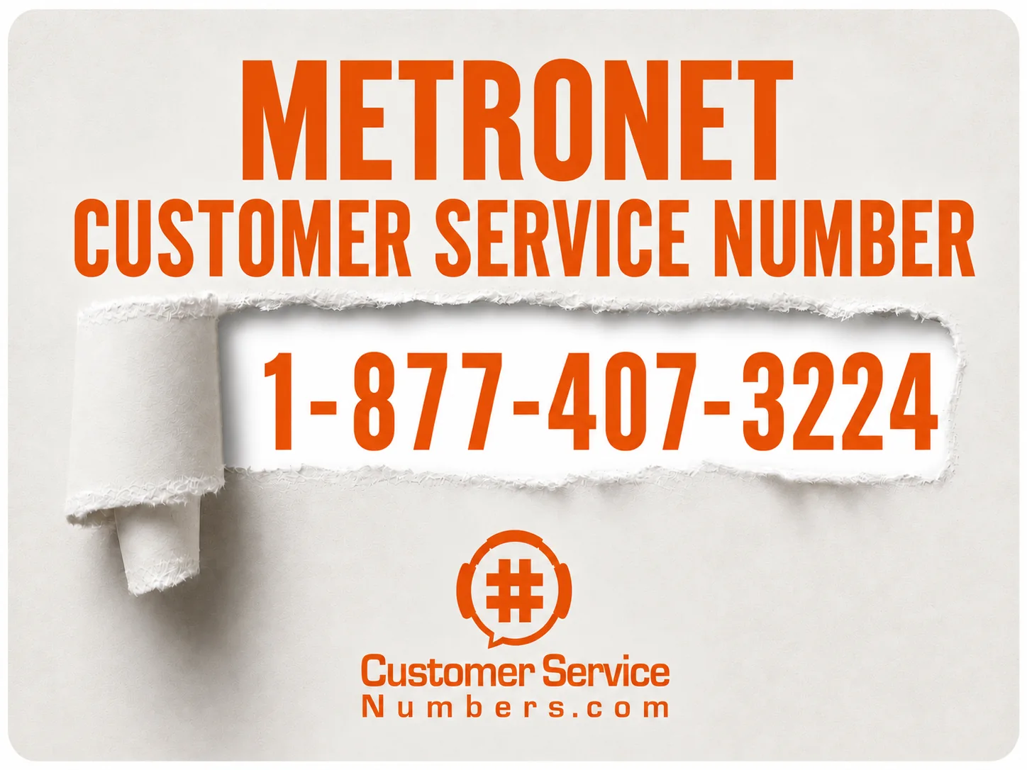 Metronet customer care and repair number 1-877-407-3224 on a CSN phone card.