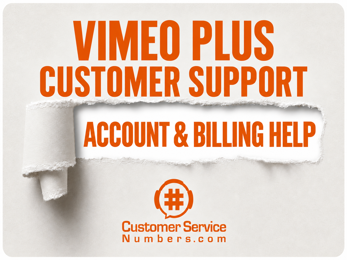 Vimeo Plus account and billing help on an orange and cream CSN graphic